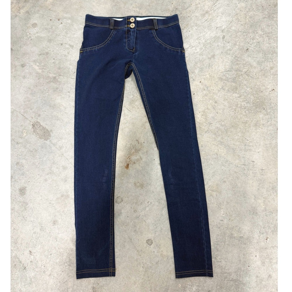 Top Trends Dark Blue Skinny Jeans Womens Size 36 Low Rise Push Up Stretch Denim